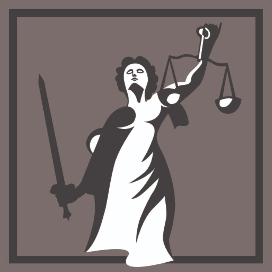 Logo de Andreza Dóro, Advogada — figura da Justiça com balança e espada
